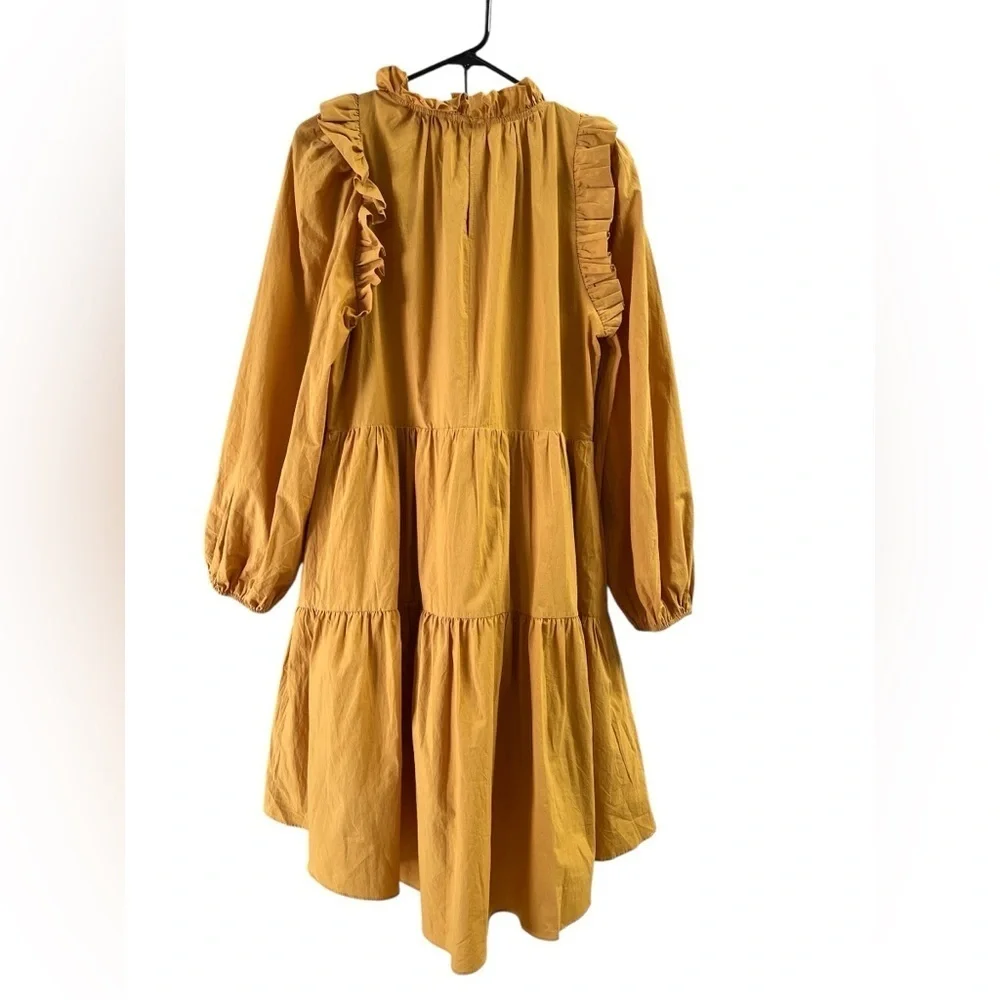 Moodie yellow long sleeve mini ruffled dress - Picture 6 of 6